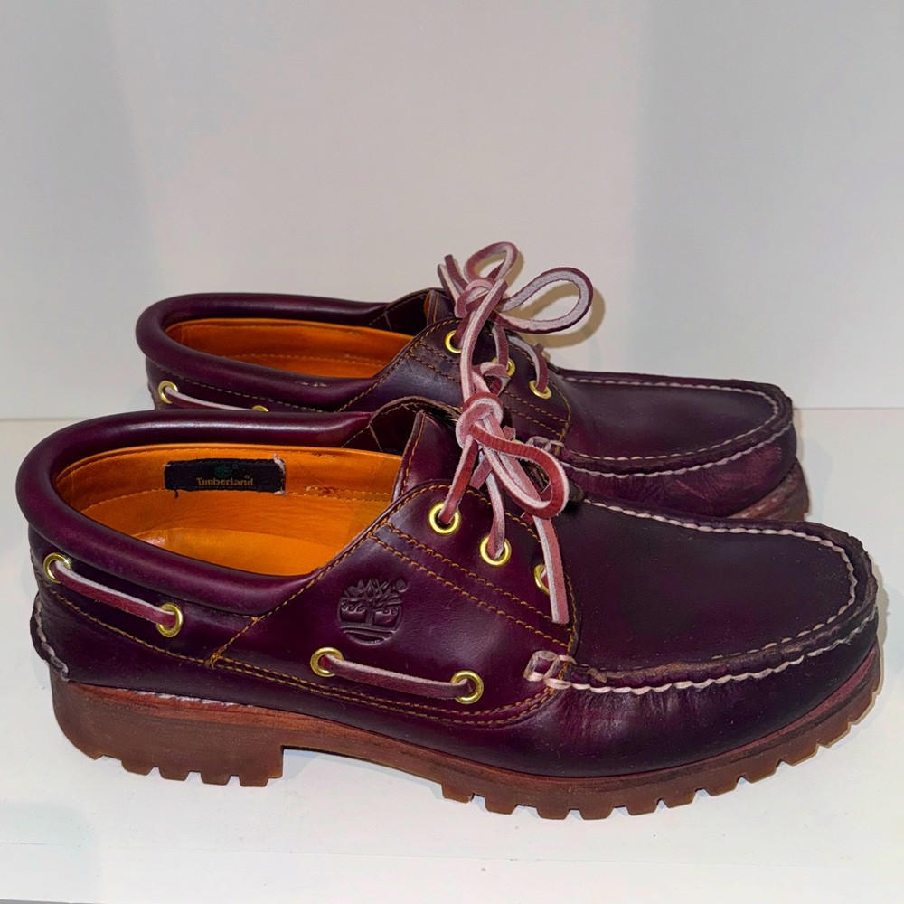 Timberland Mens Authentics 3 Eye Classic Lug in BURGUNDY 

SIZE 8.5 US 42 EUR